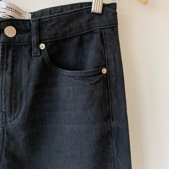 Zara Wide Leg High Rise Baggy Black Jeans - Picture 11 of 16